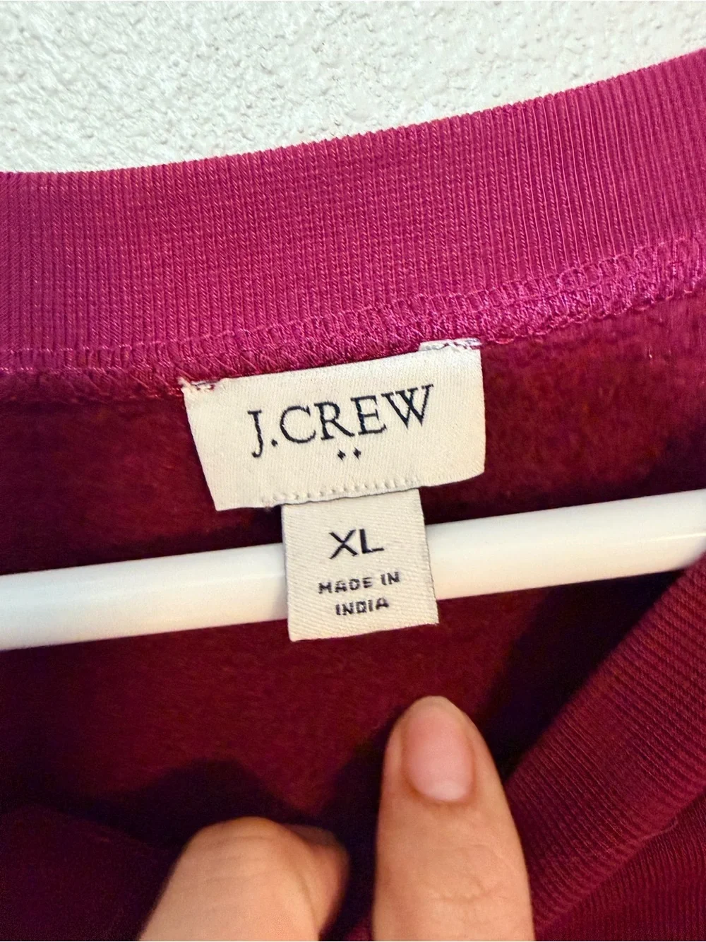 J. Crew Men's Burgundy Crewneck Sweatshirt with White '1983' Print